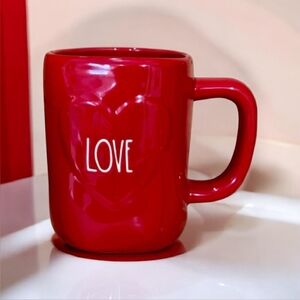 NEW Rae Dunn Mug with raised heart LOVE detail